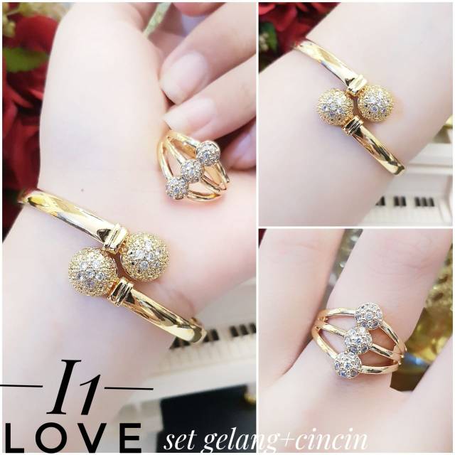 Xuping set perhiasan lapis emas 24k 1508i