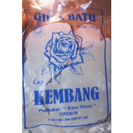 

Gula Batu Putih Premium Cap Kembang Khas Kota Cirebon Kemasan 250 Gram