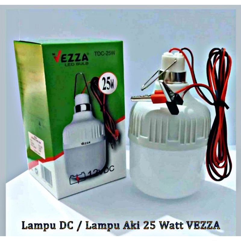 Lampu LED BULB VEZZA 25 Watt  jepit aki / Arus DC