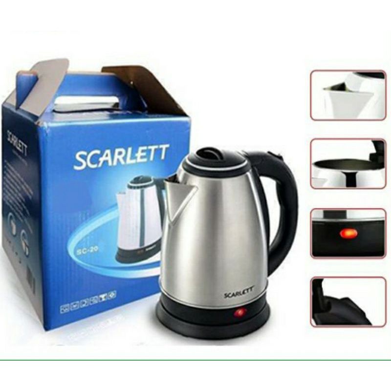 SCARLETT Teko Pemanas Air Otomatis 2L / Teko Listrik Otomatis 2L 350watt