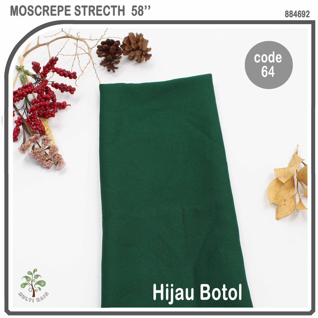 bahan multi kain moscrepe / mosscrepe / moscrep moschino mosschino arabian crepe gamis fashion-64 Hijau Botol