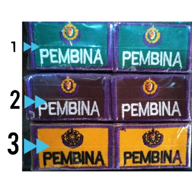 100 biji Badge pembina pramuka - logo pembina - bordir pembina pramuka - tingkatan pembina