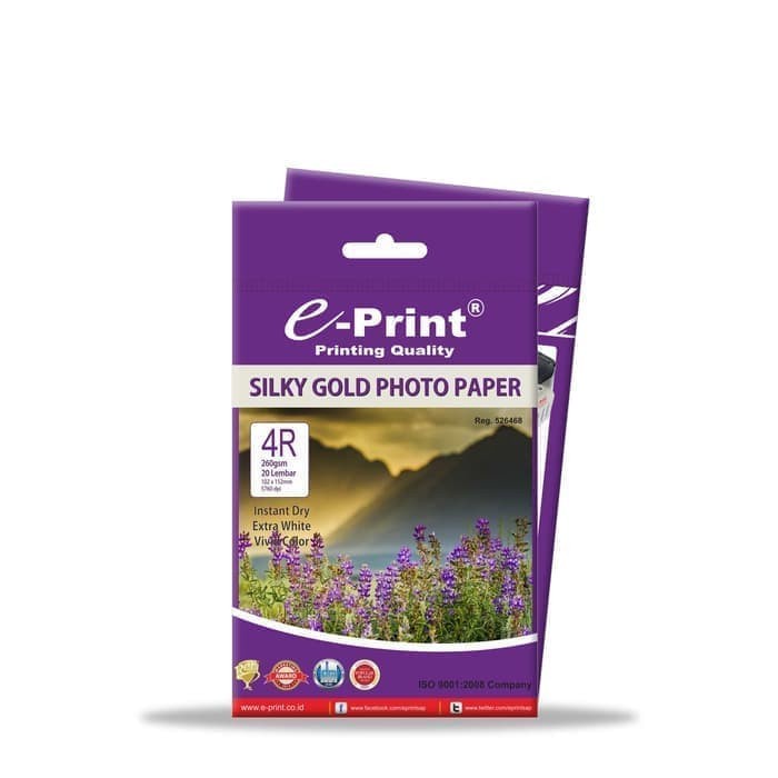 

Senikertas- Kertas Foto 4R Silky E-Print Photo Paper 260Gsm 20 Lembar -Kertas-Seni.