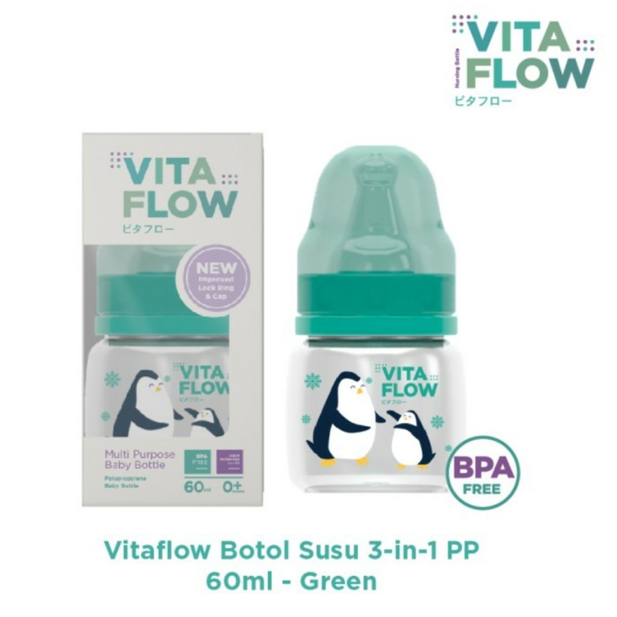 VITAFLOW Botol Susu Dot PP 60ml BPA Free | Botol ASI Satuan Baby Feeding Bottle Nursing Bottle