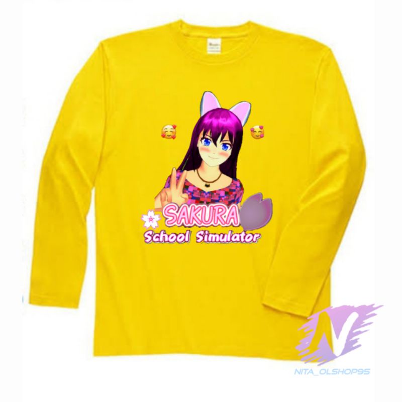 sakura school simulator Kaos anak lengang panjang kaos sakura
