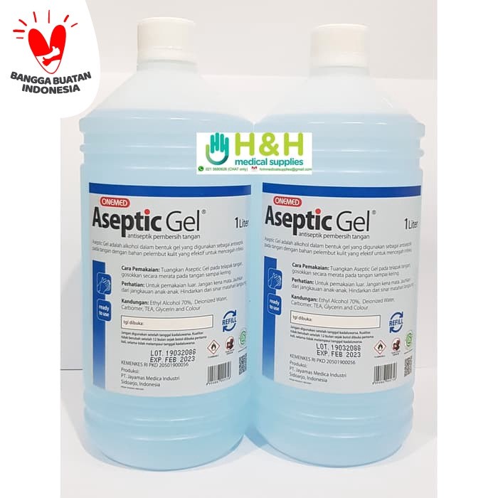 HARGA GROSIR Aseptic Gel Onemed/Hand Sanitizer/Aseptic Gel Refil 1 liter/Antiseptik