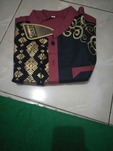 Kemeja Batik Pria Lengan Panjang M L Xl Xxl Seragam