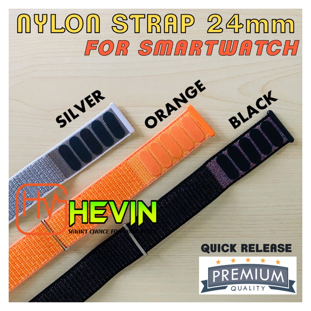 NYLON STRAP SMART WATCH PREMIUM QUALITY 24MM QUICK RELEASE