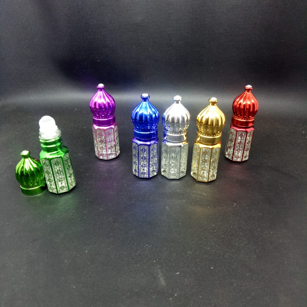 Botol Parfum Roll On Tola kubah Rainbow 3ml harga lusinan random