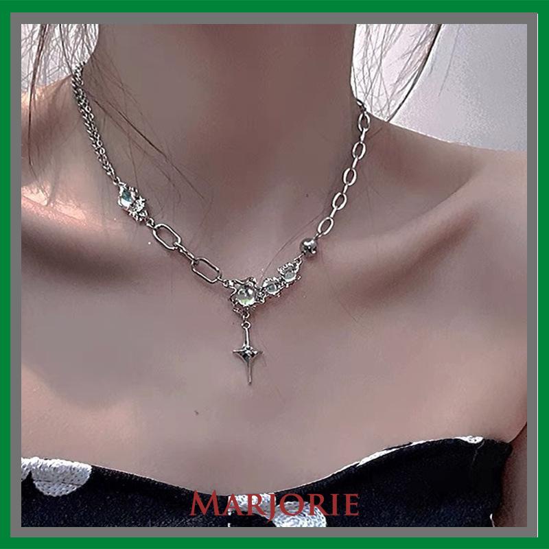 Desain Niche Moonstone Duri Rantai Tulang Selangka Manis Dan Keren Kalung Hip-hop Wanita-MJD