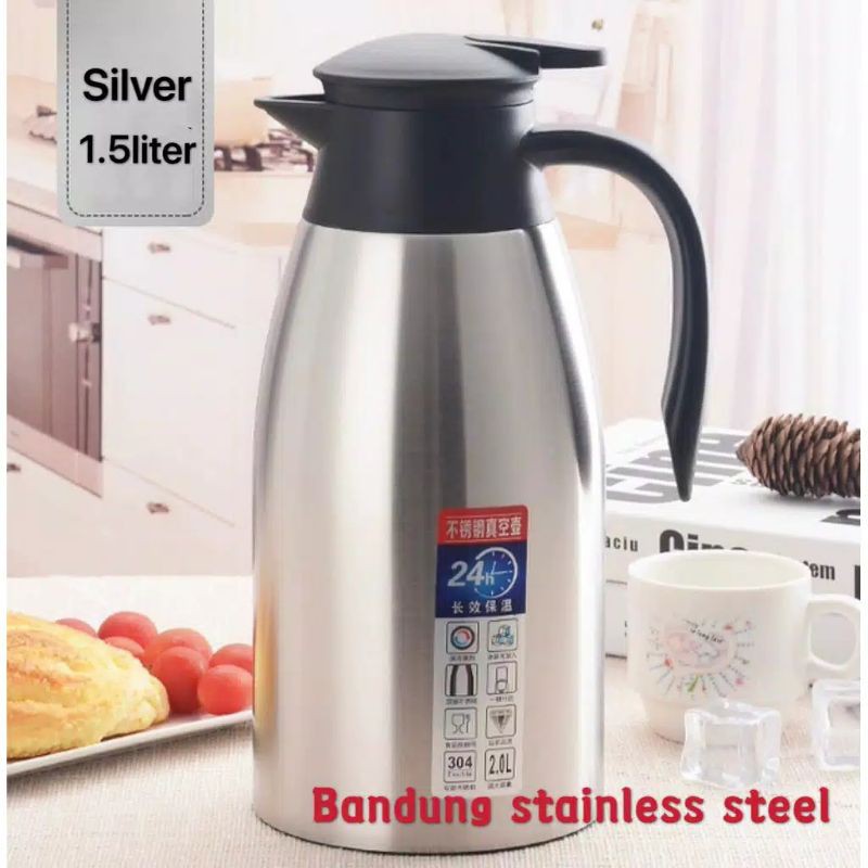 termos air vacuum stainless steel panas dingin teh kopi 1.5 liter