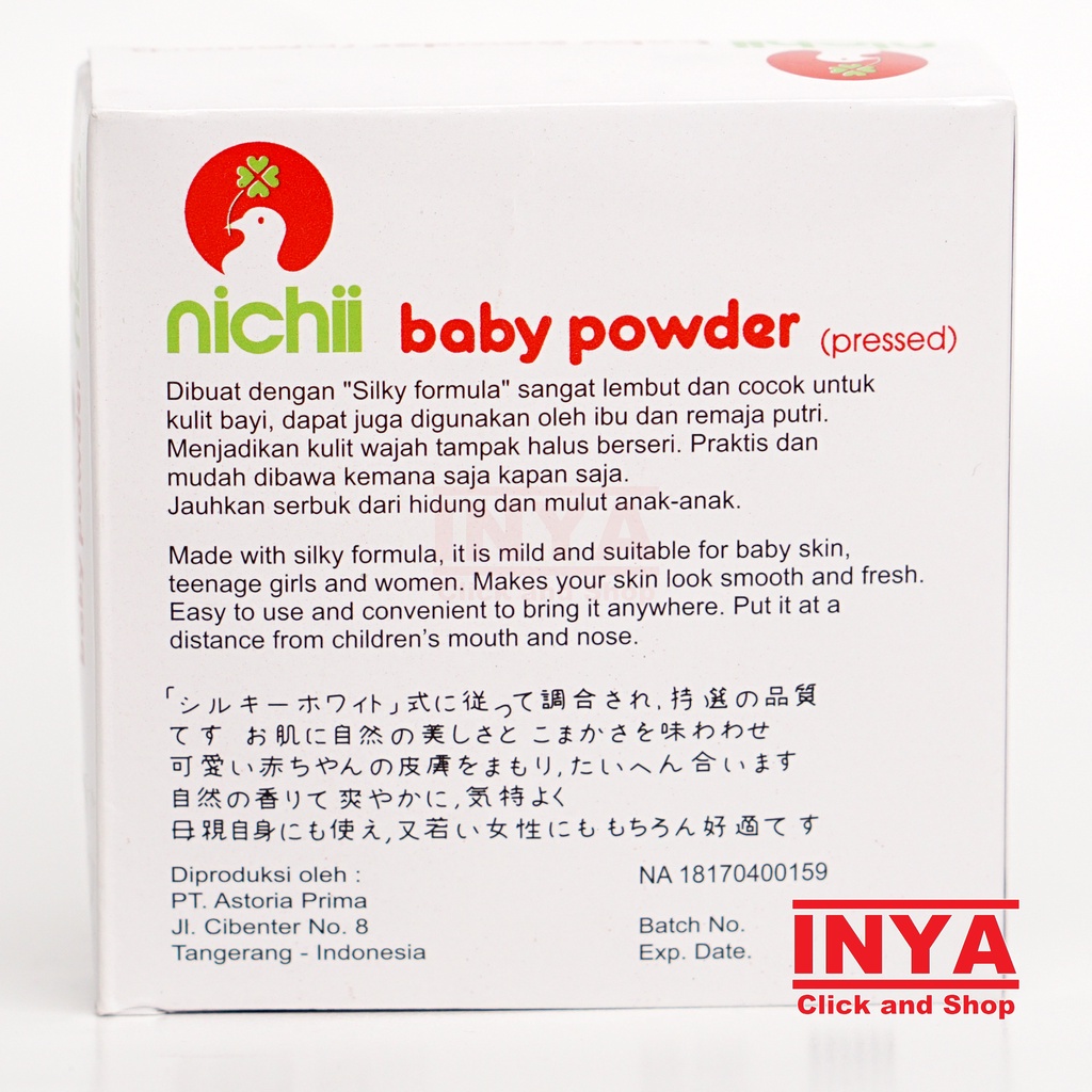 NICHII BABY POWDER PRESSED SILKY WHITE 40gr - Bedak Bayi