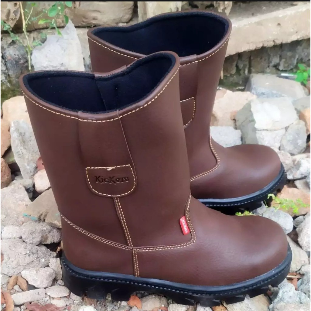 Sepatu Safety Boot Mirip King Termurah Ujung Besi Kerja Pabrik Proyek Industri Kulit Sintesis Impor