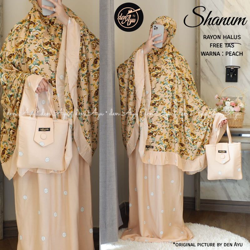 MUKENA SHANUM FREE TAS ORIGINAL PRODUK BERLABEL DEN AYU