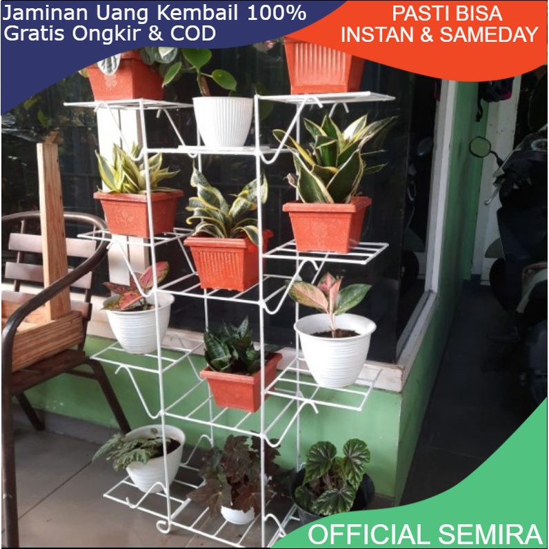 RK RAK BUNGA 12 SUSUN / RAK POT BUNGA BESI 8 MM / RAK BUNGA MINIMALIS / STANDING POT ISI 12 POT /