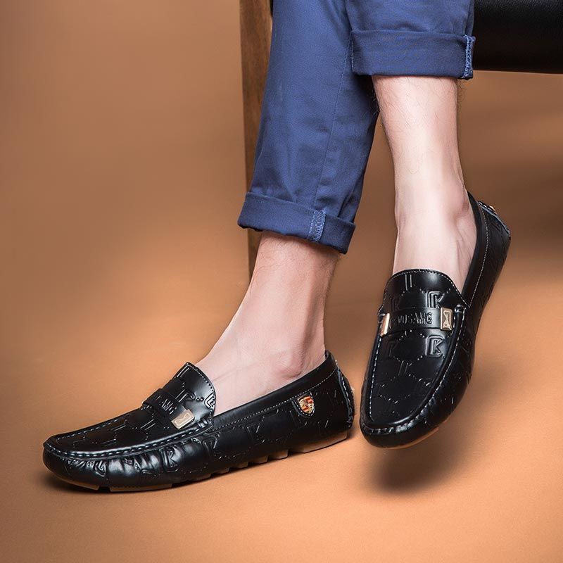 COD Sepatu Pria Loafers Sepatu Slip On Tanpa Tali Pantofel Santai Kasual Kerja Kulit Sapi Asli Kantor Keren Pantofel 045