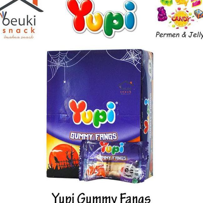 ~ SUPPLIER PEMUTIH GIGI MURAH~ YUPI GUMMY FANGS PERMEN JELLY BENTUK GIGI DRAKULA - 24PCS X 8GR