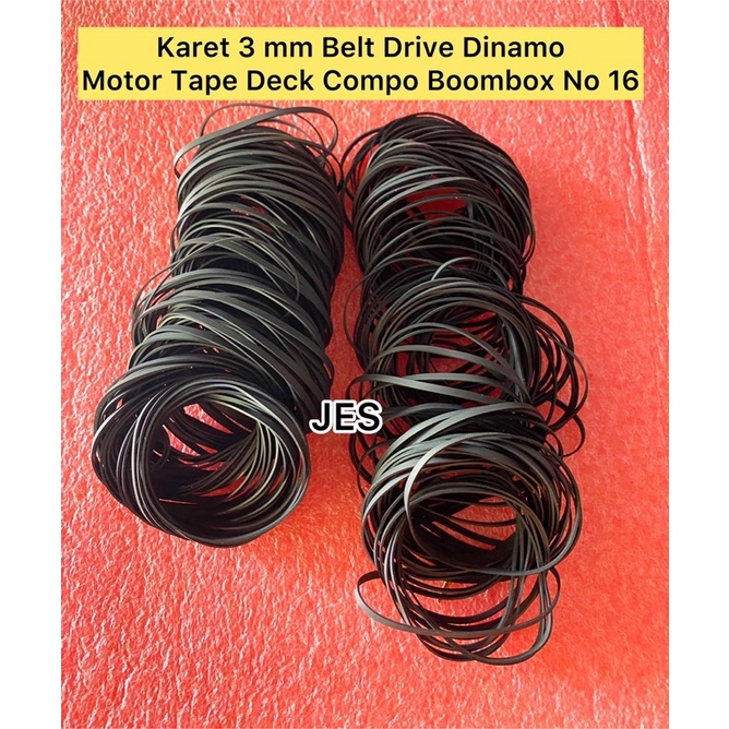 Karet 3 mm Belt Drive Dinamo  Motor Tape Deck Compo Boombox No 16