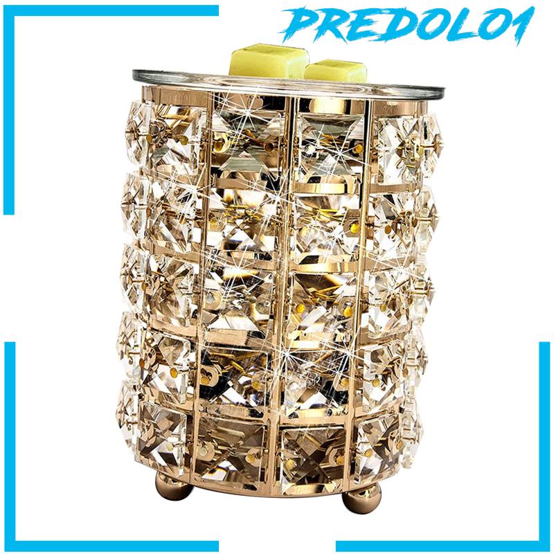 [PREDOLO1] Gold Crystal Wax Melt Warmer Night Light Fragrance Oil Diffuser Wax Burner