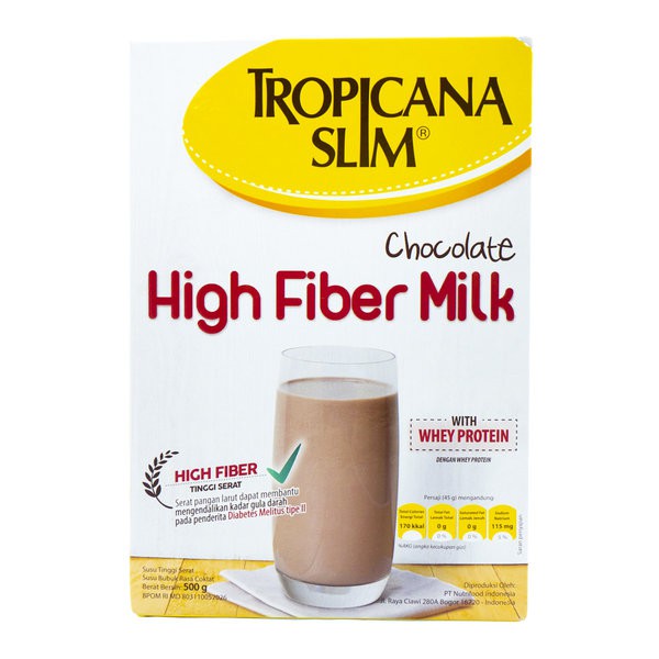

TROPICANA SLIM High Fiber Milk Chocolate 500gr Susu Bubuk Rasa Coklat