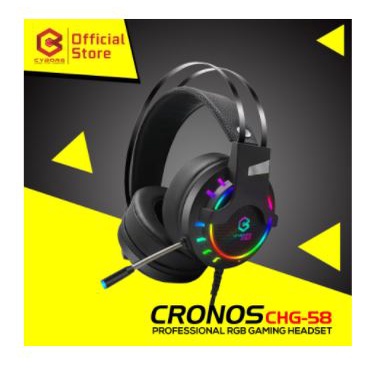 Headset gaming cyborg wired audio microphone 3.5mm stereo bass rgb free splitter adapter cronos chg58 chg-58 - Headphone