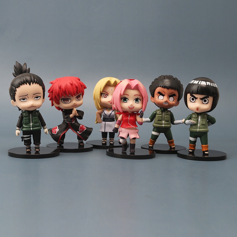 Naruto Chibi Sakura Tsunade Rocklee DJ isi 6 Anime Action Figure