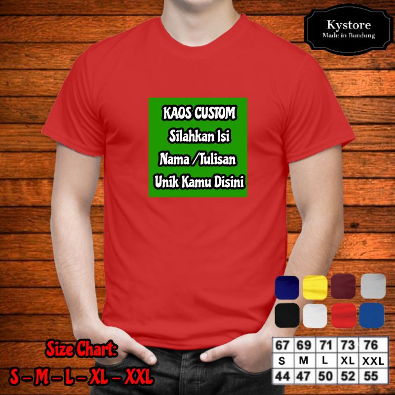 Kaos Custom Nama dan Tulisan Logo Suka - Suka, Combad 30s - Kaos Custom