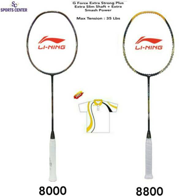 Clear Sale Raket Badminton Lining G Force / G-Force 8000 8800 Extra Strong Plus
