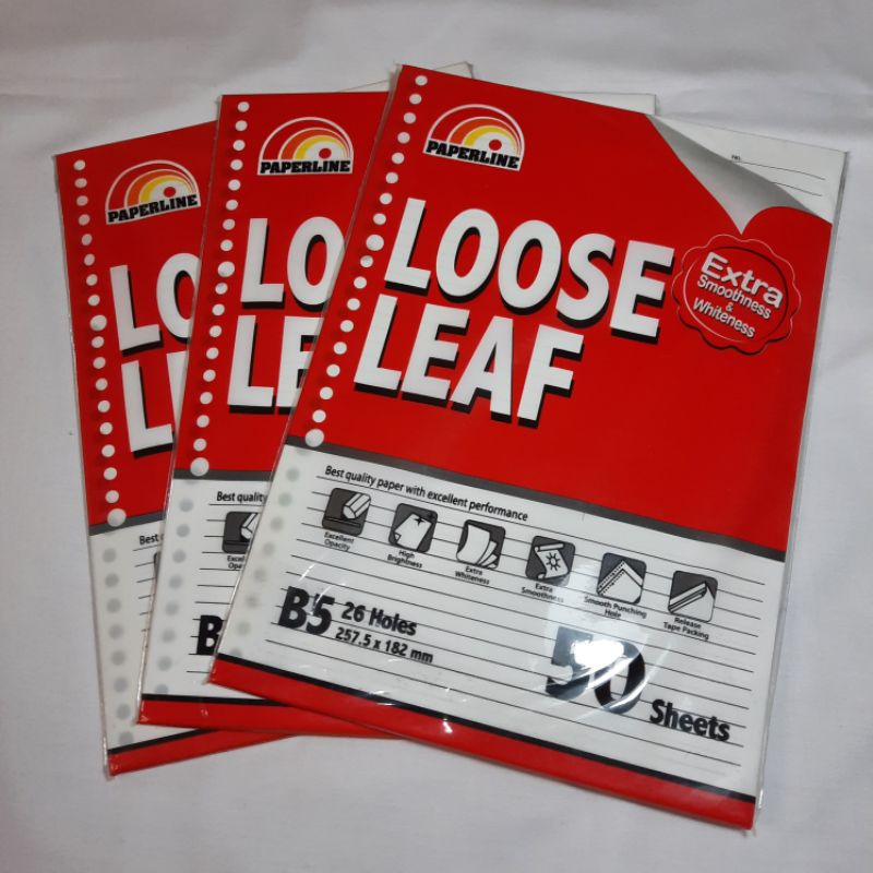 

Loose leaf B5 paperline 50 sheets