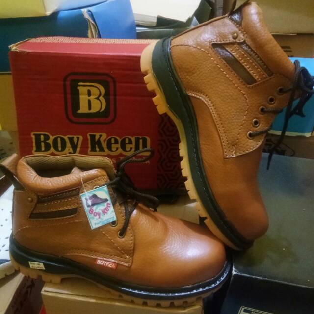 Sepatu sefty boots kulit asli kerja proyek nyaman dipakai