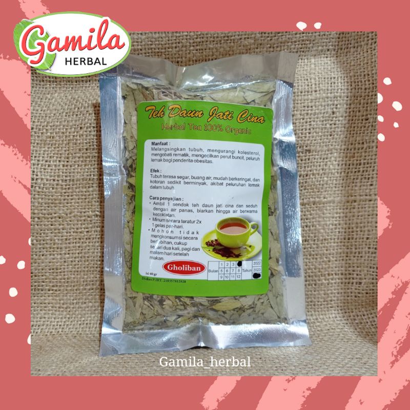 

Teh seduh daun jati cina gholiban 40gr / herbal tea organic / susut lemak / perut buncit / reumatik