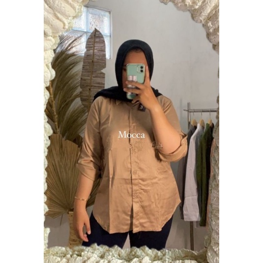 Kemeja wanita polos TALITA lengan panjang bahan KATUN TWILL 01