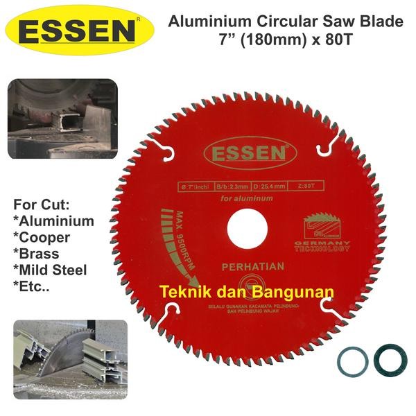 Circular Saw Blade (Aluminium) Essen 7" X 80T