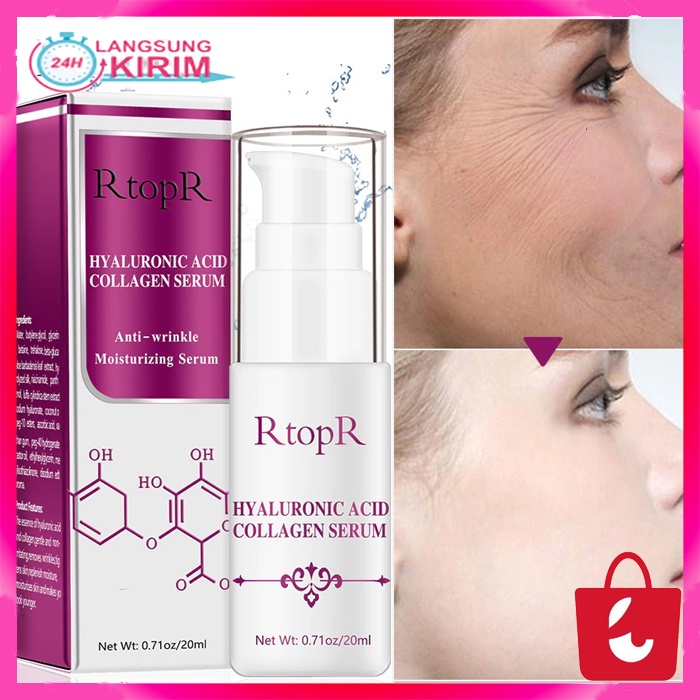 [100% Asli] RtopR Hyaluronic Acid Collagen Serum Wajah Anti Kerut Whitening Perawatan Wajah