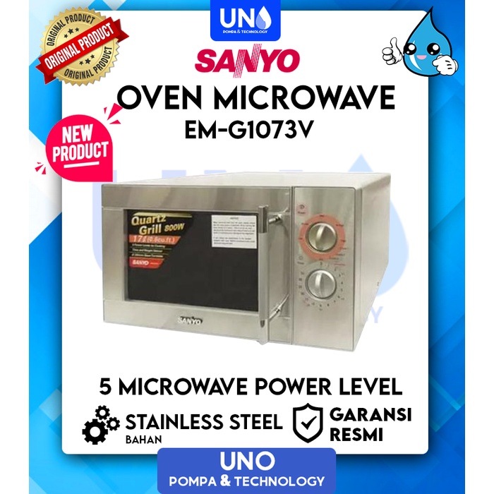 Sanyo Microwave Oven 17 Liter + Grill EMG 1073 V / EMG1073V