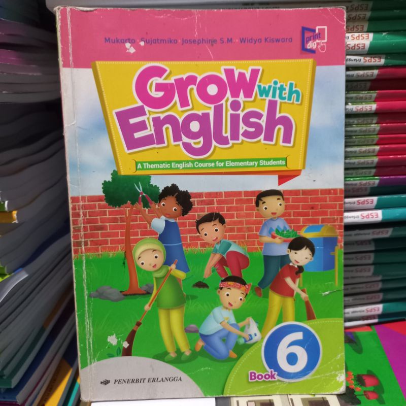 BUKU BEKAS GROW WITH ENGLISH SD KELAS 1/ 2/3/4/5/6 erlangga