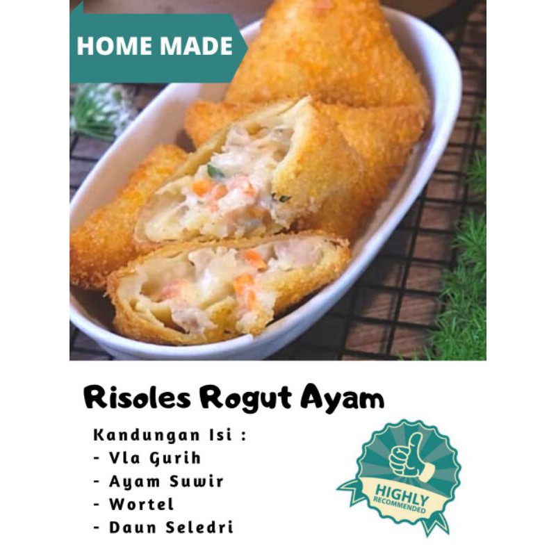 

FROZEN Risoles Rogut Ayam (1 Pack isi 10pcs) - HOMEMADE