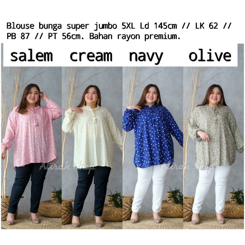 blouse bunga super jumbo 5xl