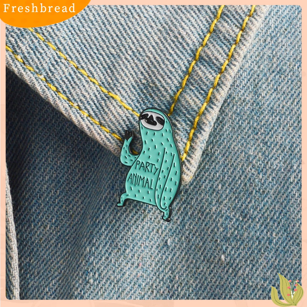 [ TERLARIS]Cute Tree Sloth Pattern Clothes Lapel Badge Decor Cartoon Enamel Brooch Pin