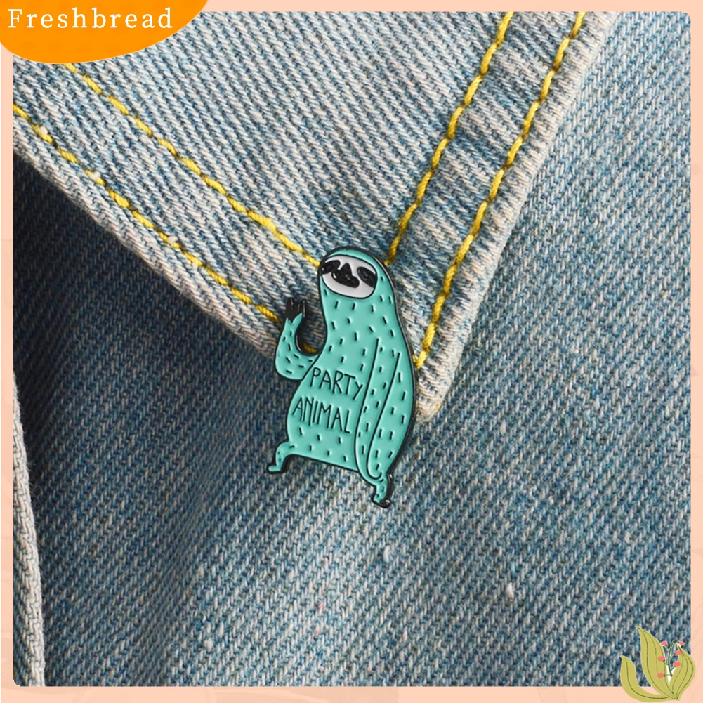 [ TERLARIS]Cute Tree Sloth Pattern Clothes Lapel Badge Decor Cartoon Enamel Brooch Pin