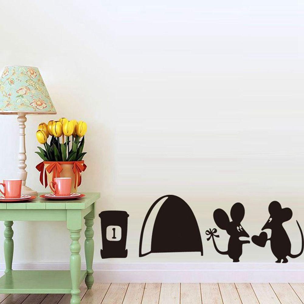 [Elegan] Mouse Stiker Dinding Removable Kartun Untuk Ruang Tamu Self-adhesive Living Room PVC Nursery Sticker