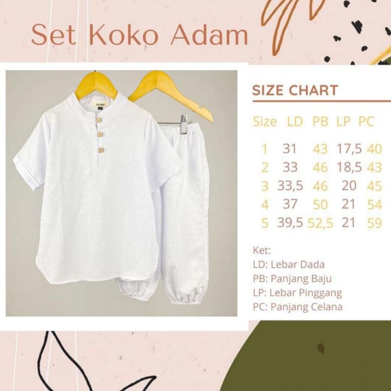 SETELAN KOKO ADAM PUTIH USIA 1-5 TAHUN MANASIK HAJI UMROH BAJU CELANA ATASAN TANGAN PENDEK BAJU ANAK