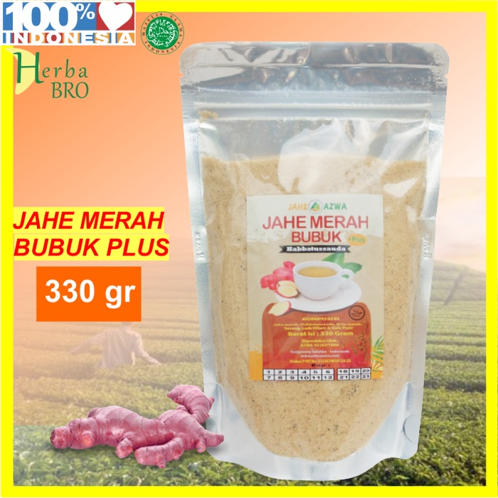 

HERBABRO - JAHE MERAH BUBUK ORIGINAL - JAHE AZWA ORIGINAL plus - WEDANG JAHE - 330 gr