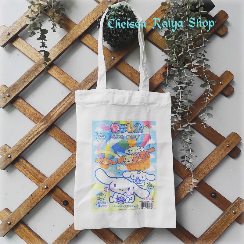 Tas Bahu Tote Bag Kanvas Karakter Cinnamoroll Cinamorol Cinamoroll Cinnamonroll Kawaii