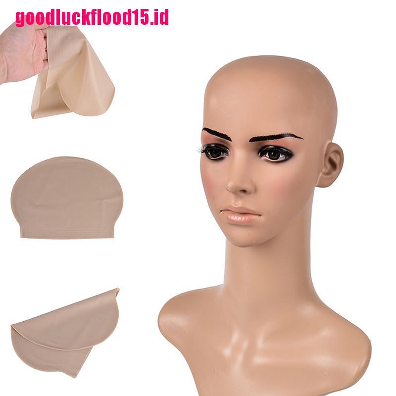 {LUCKID}Fake Latex Flesh Skin Unisex Bald Head Wig Cap Rubber Skinhead Costume Prank