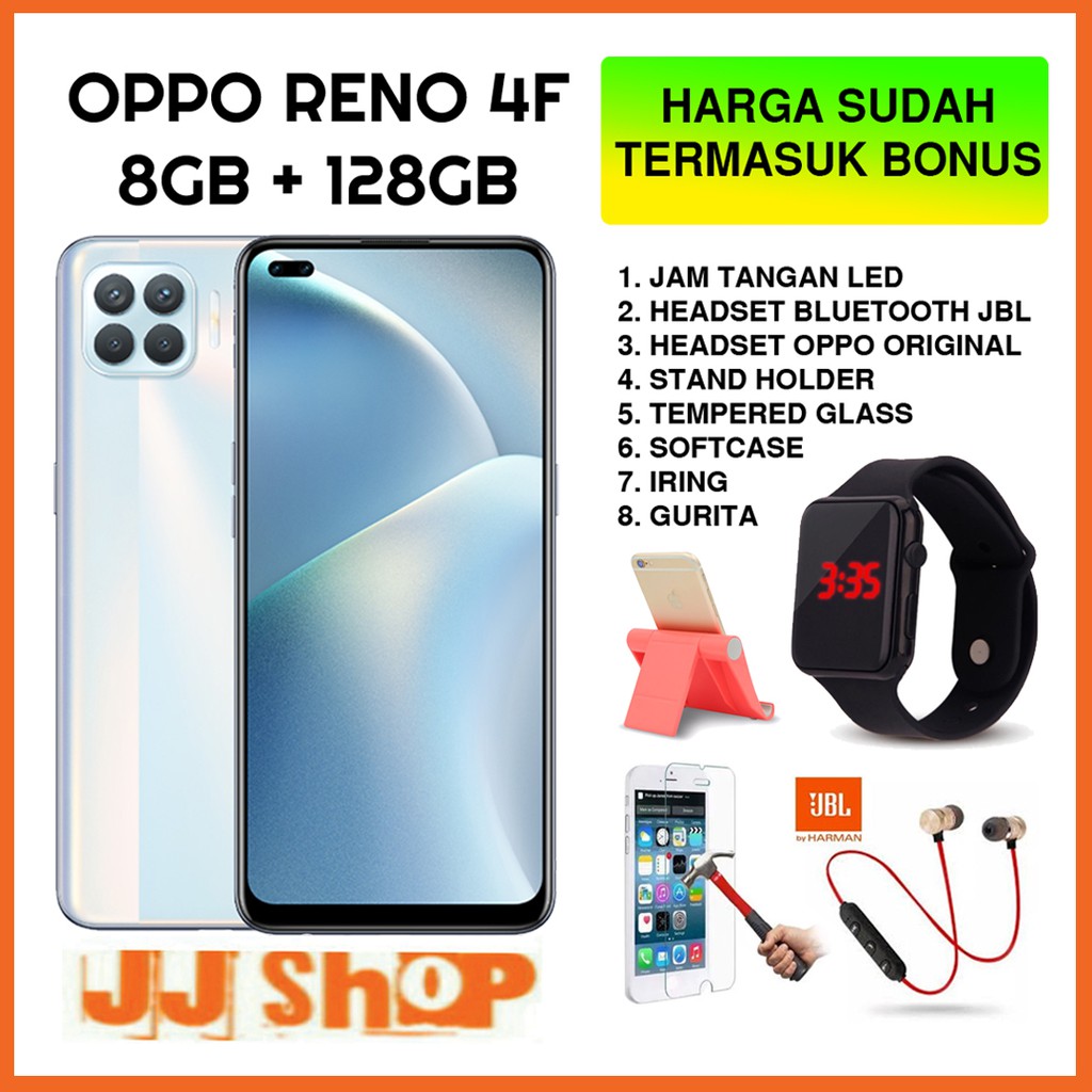 OPPO RENO 4 F 4f RAM 8GB ROM 128GB GARANSI RESMI | Shopee