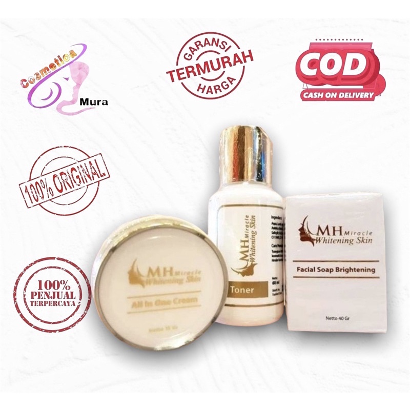 original BPOM - - mh miracle -- Mh whitening skin original -- Mh skincare -- cream wajah Mh