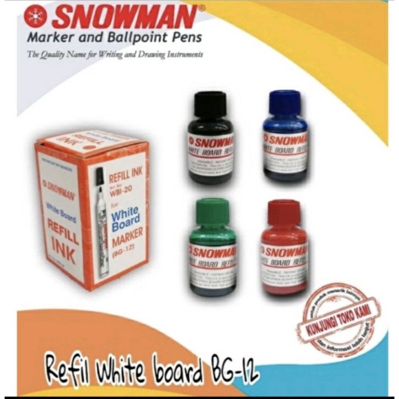 

TINTA SPIDOL BISA DIHAPUS MEREK SNOMAN/REFIL SNOMAN WHITEBOARD REFIINK