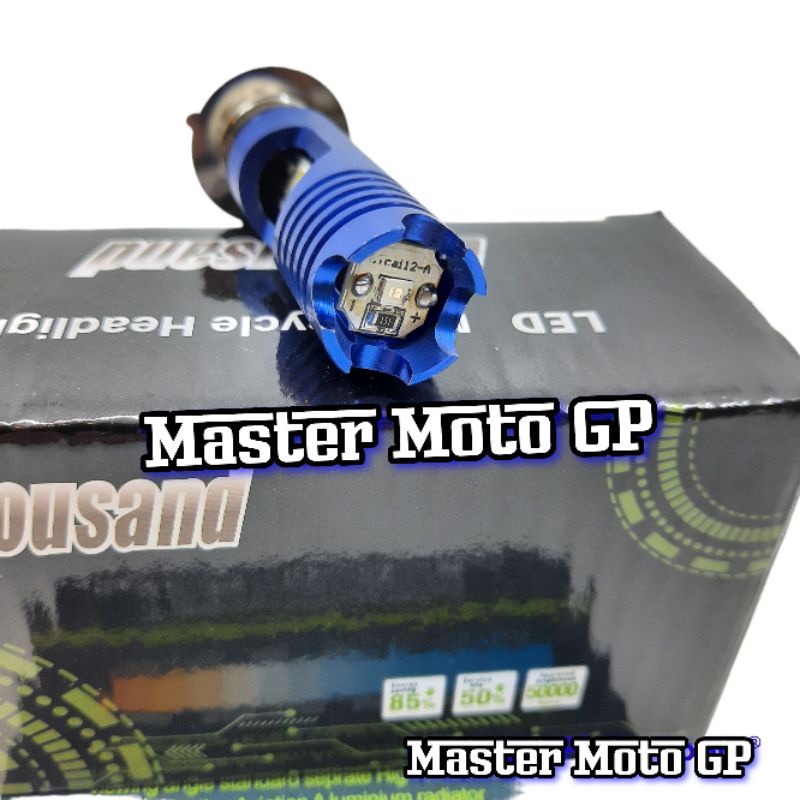 bholam depan 2 sisi senja biru 1thousand lampu depan LED 2 sisi M116 H6 kaki 1 AC DC 1thousand laser biru Mio Vario Beat Supra Grand Jupiter Vega xeon kharisma revo blade