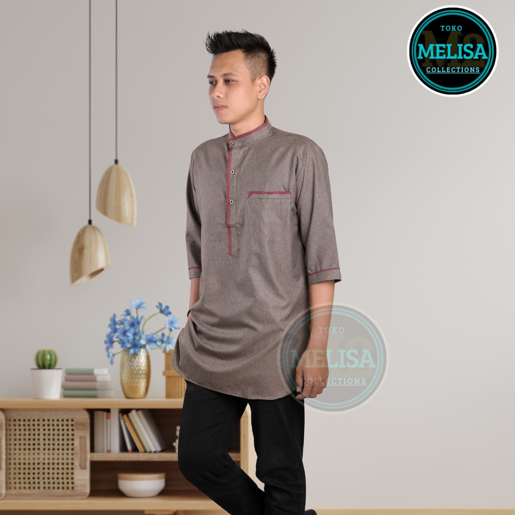 Baju Koko Kurta Lengan 3/4 Baju Koko Fashion Muslim Pria Dewasa Terbaru Koko Pria Muslim Bahan Katun Viskos Premium / Baju Koko Pakaian Muslim Pria Dewasa Remaja Lengan Pendek Premium Terbaru Baju Koko kurta Laki-laki Muslimin Polos Keren Terbaru